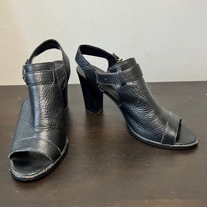 Cole Haan Black Leather Peep Toe Heels - Size 8.5